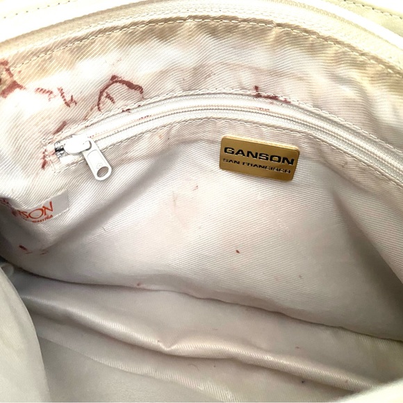 Silver/ Pearl Ganson San Francisco leather bag. Gold accents. - Picture 10 of 10